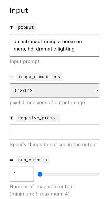 enter Replicate site and input text
